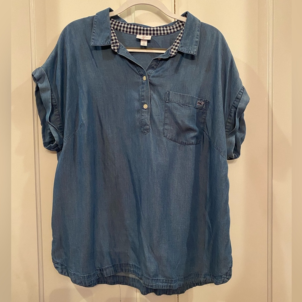 Target x Vineyard Vines Chambray Pop Over Top 2X